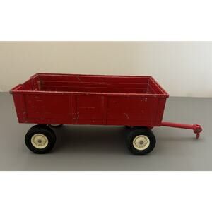 Vintage ERTL Pressed Steel 8" Tractor Farm Grain Trailer Wagon Metal Toy READ